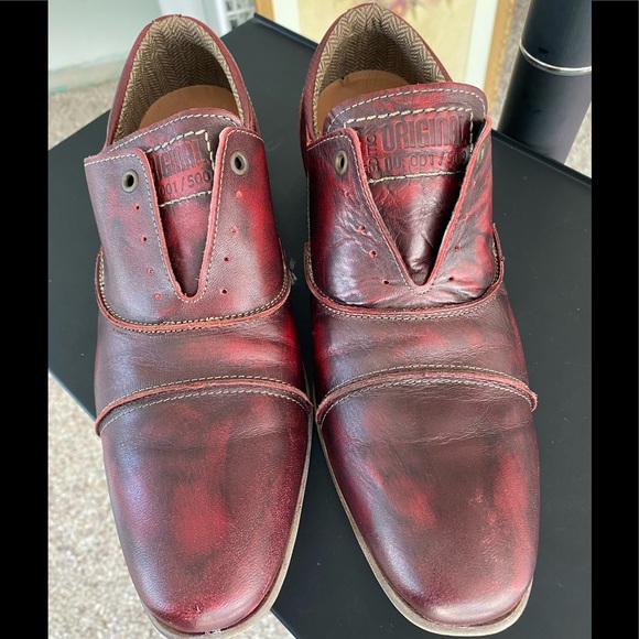 Steve Madden SCAFELL Red Burgandy Hand Crafted Limited Edition Mens Oxford Sz 10 - Picture 5 of 14